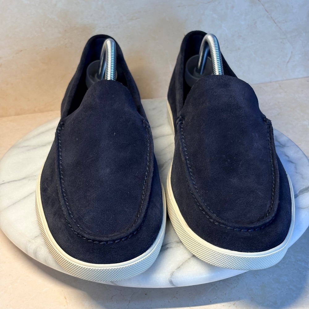 Vince Mens Navy Suede Slip On Sneakers Loafers Navy Blue Size 10 M US EUR 43